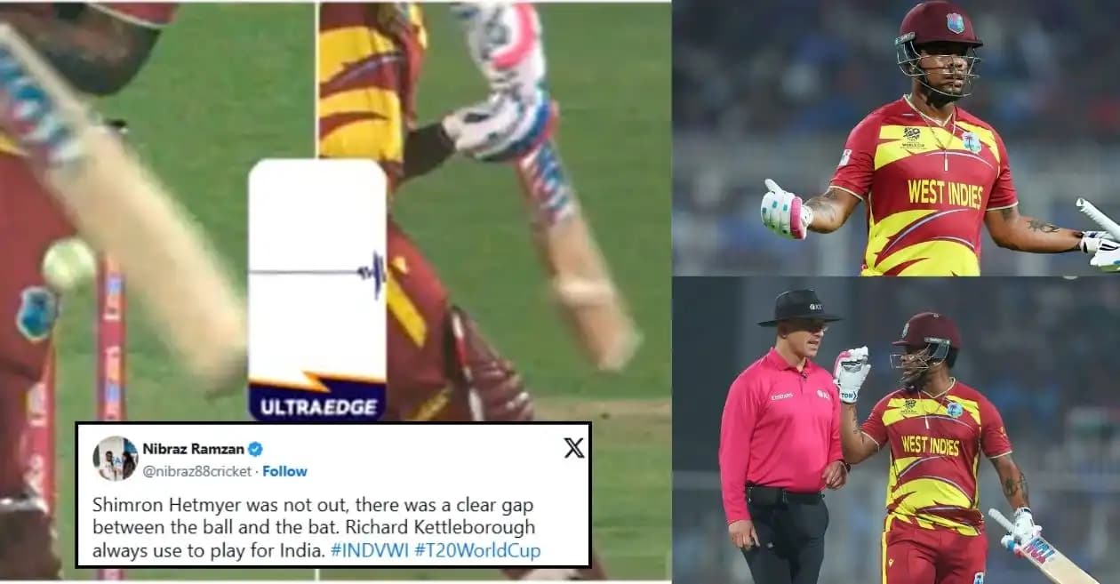 Fans raise questions over Shimron Hetmyer’s controversial dismissal in IND vs WI Super 8 clash at T20 World Cup 2026
