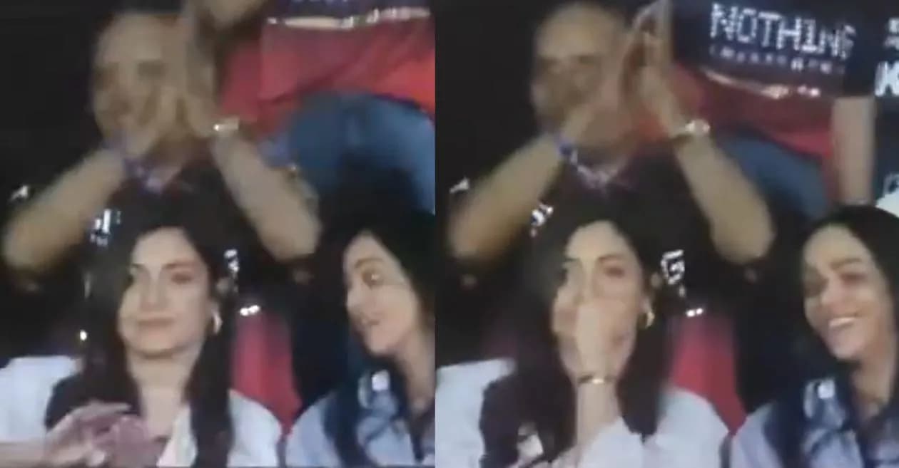 IPL 2026 : Anushka Sharma’s hilarious gesture on Virat Kohli’s six during RCB vs GT encounter
