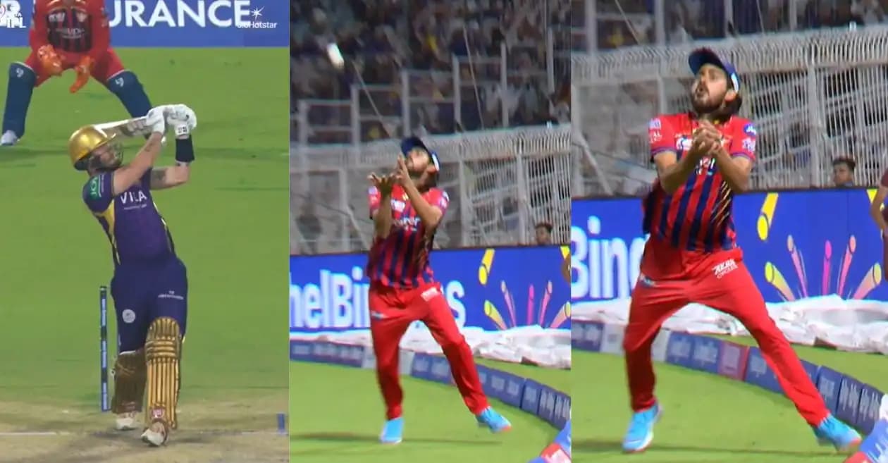 WATCH: Digvesh Rathi’s stunning boundary catch sends Finn Allen packing in KKR vs LSG IPL 2026 clash