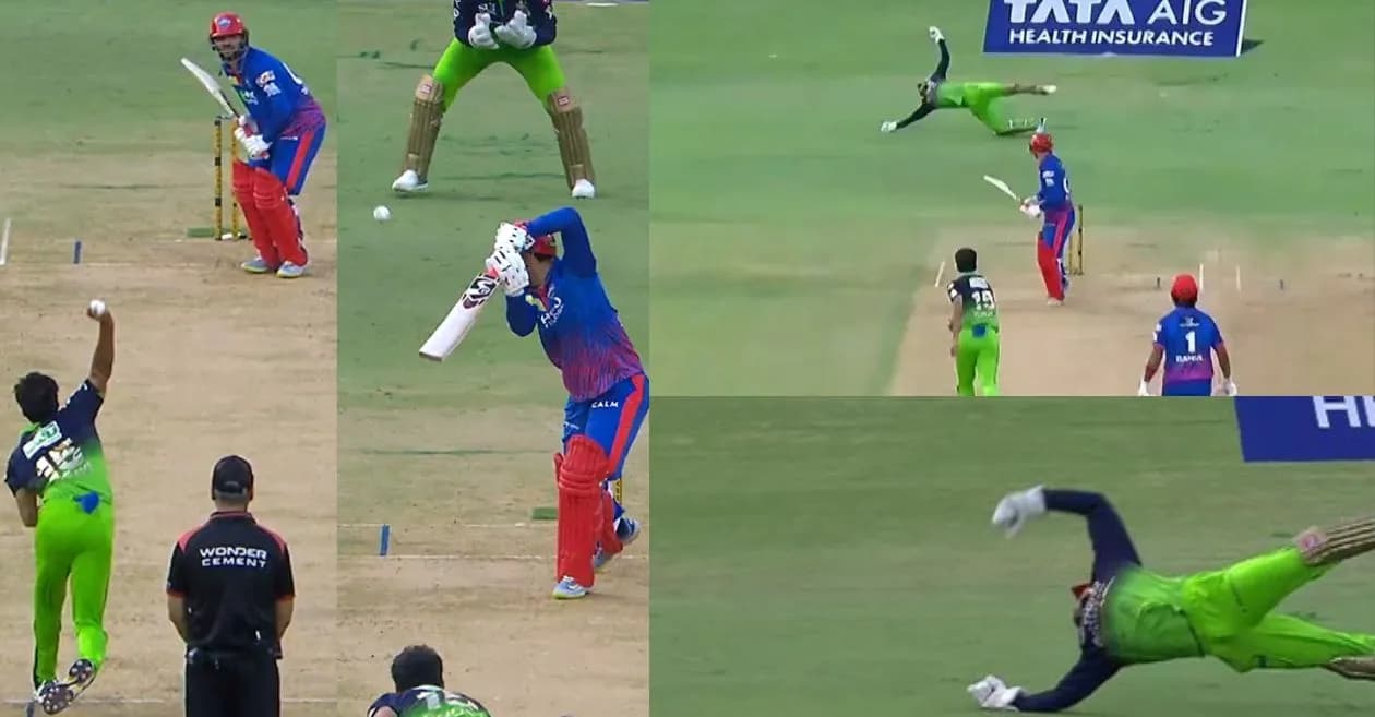 IPL 2026 : Flying Jitesh Sharma grabs a screamer to remove Sameer Rizvi during RCB vs DC encounter