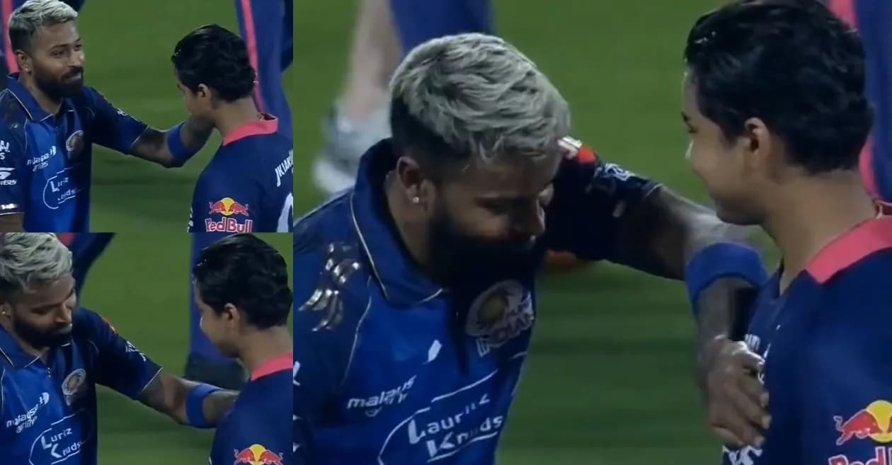 IPL 2026 : Hardik Pandya applauds Vaibhav Suryavanshi with special gesture post RR vs MI match