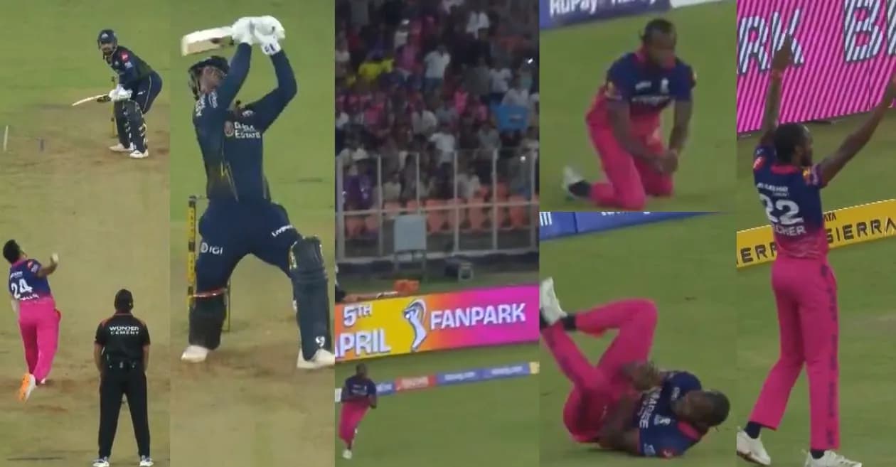 IPL 2026 : Jofra Archer takes a stunning catch to send back Rashid Khan in GT vs RR nail-biter