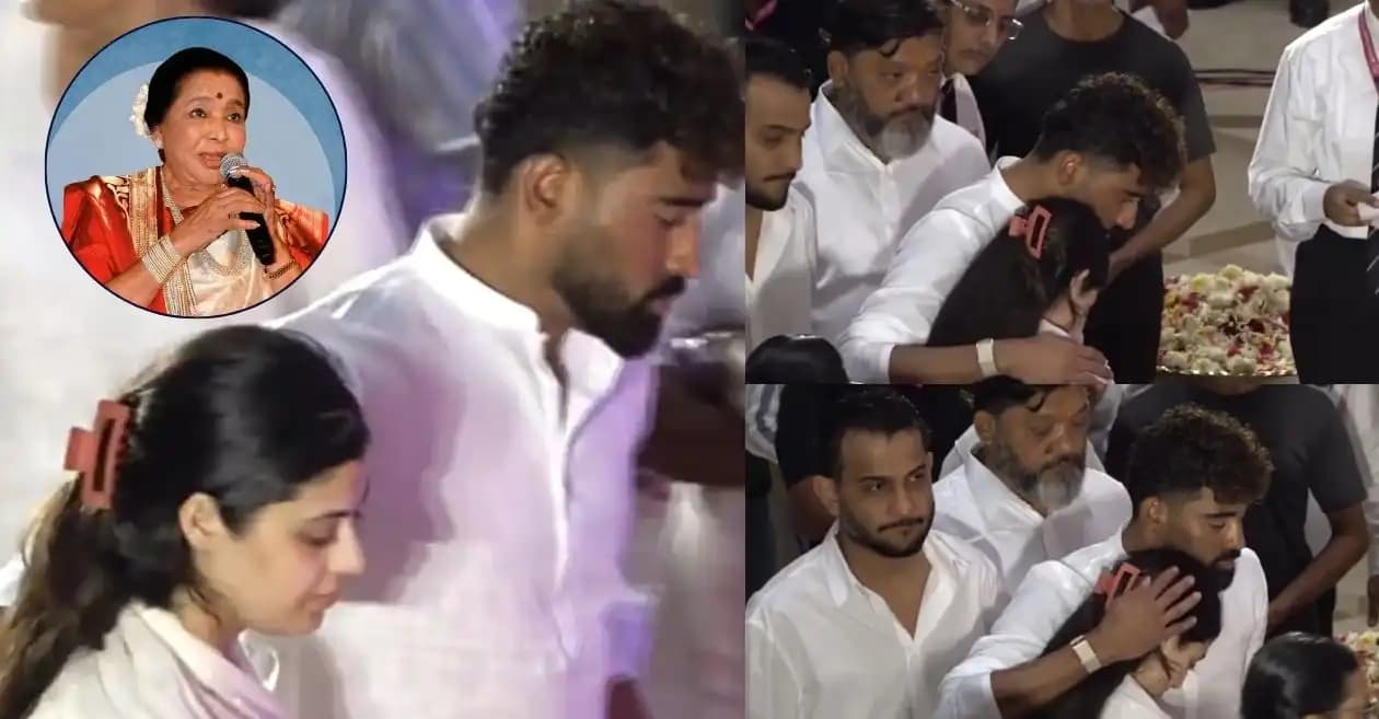 WATCH: Mohammed Siraj consoles emotional Zanai Bhosle at Asha Bhosle’s last rites