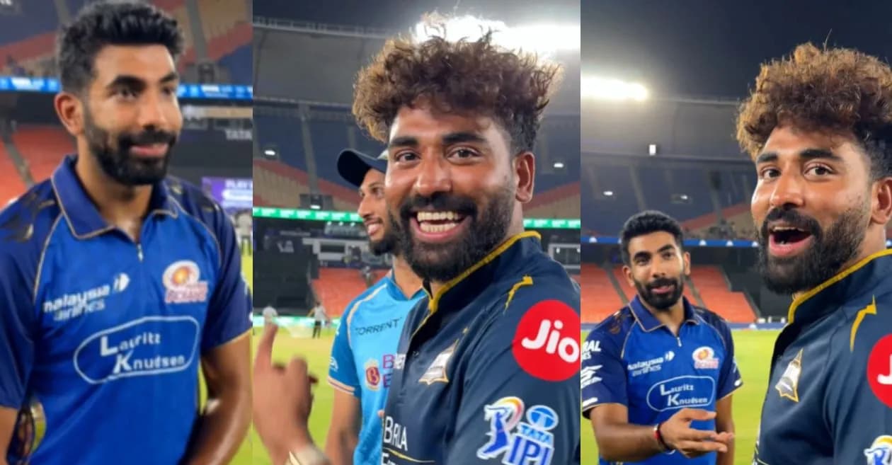 IPL 2026 : Mohammed Siraj shares a light-hearted ‘Dhurandhar’ moment with Jasprit Bumrah post GT vs MI showdown