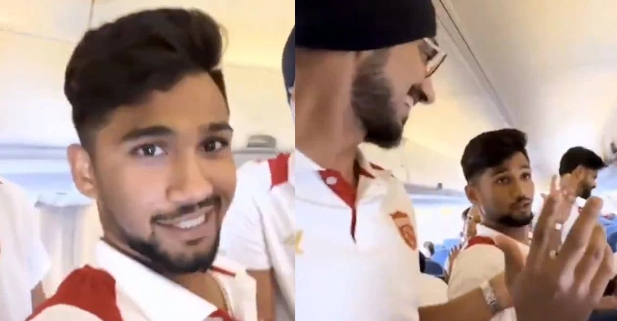 IPL 2026 : Musheer Khan amusingly mimics Shreyas Iyer on the plane to Mullanpur ahead of PBKS vs LSG encounter