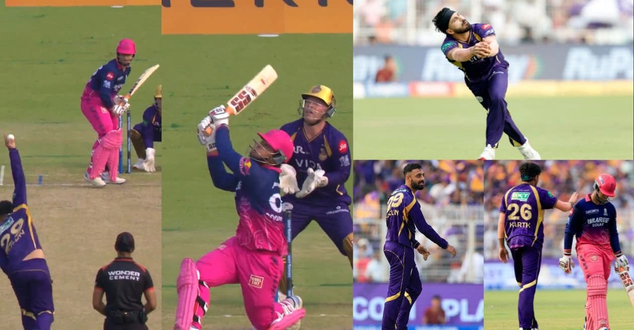 IPL 2026 : Ramandeep Singh grabs a sensational catch to remove Vaibhav Suryavanshi during KKR vs RR match