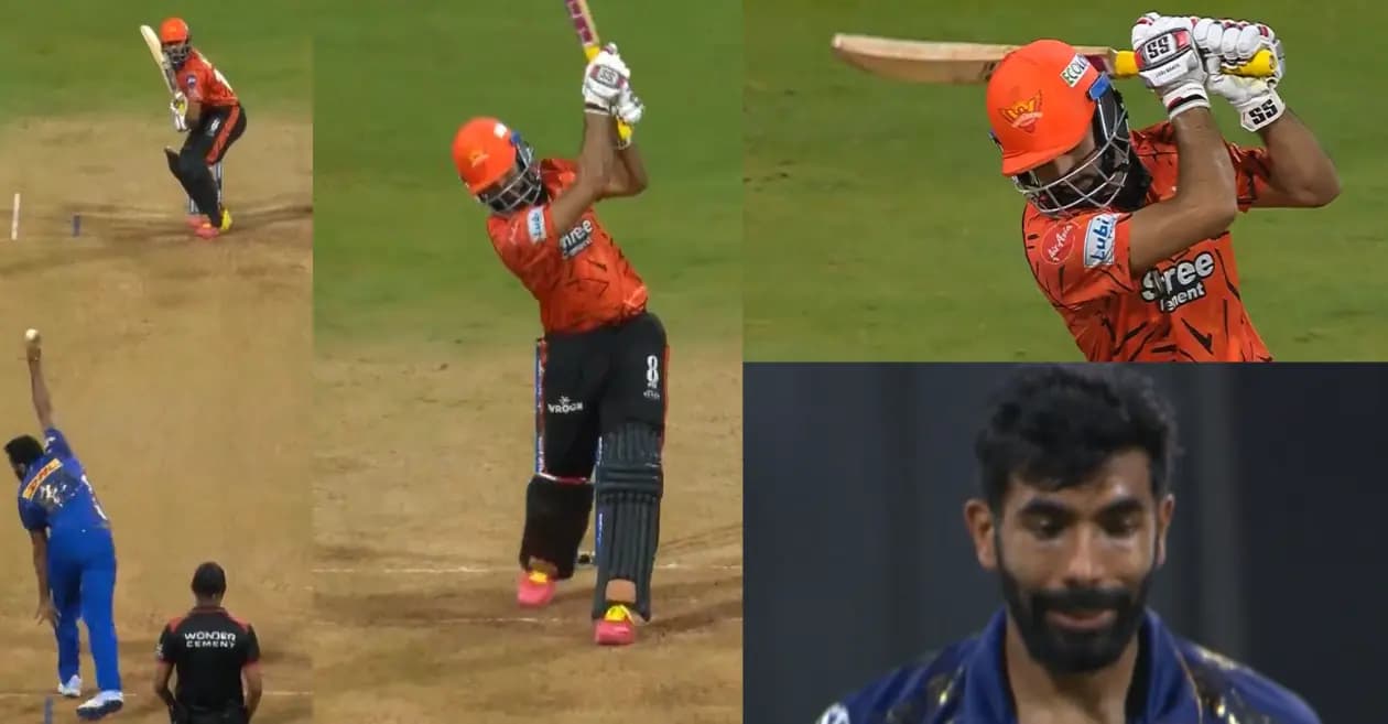 IPL 2026 : Rising sensation Salil Arora launches a stunning no-look six off Jasprit Bumrah in MI vs SRH showdown