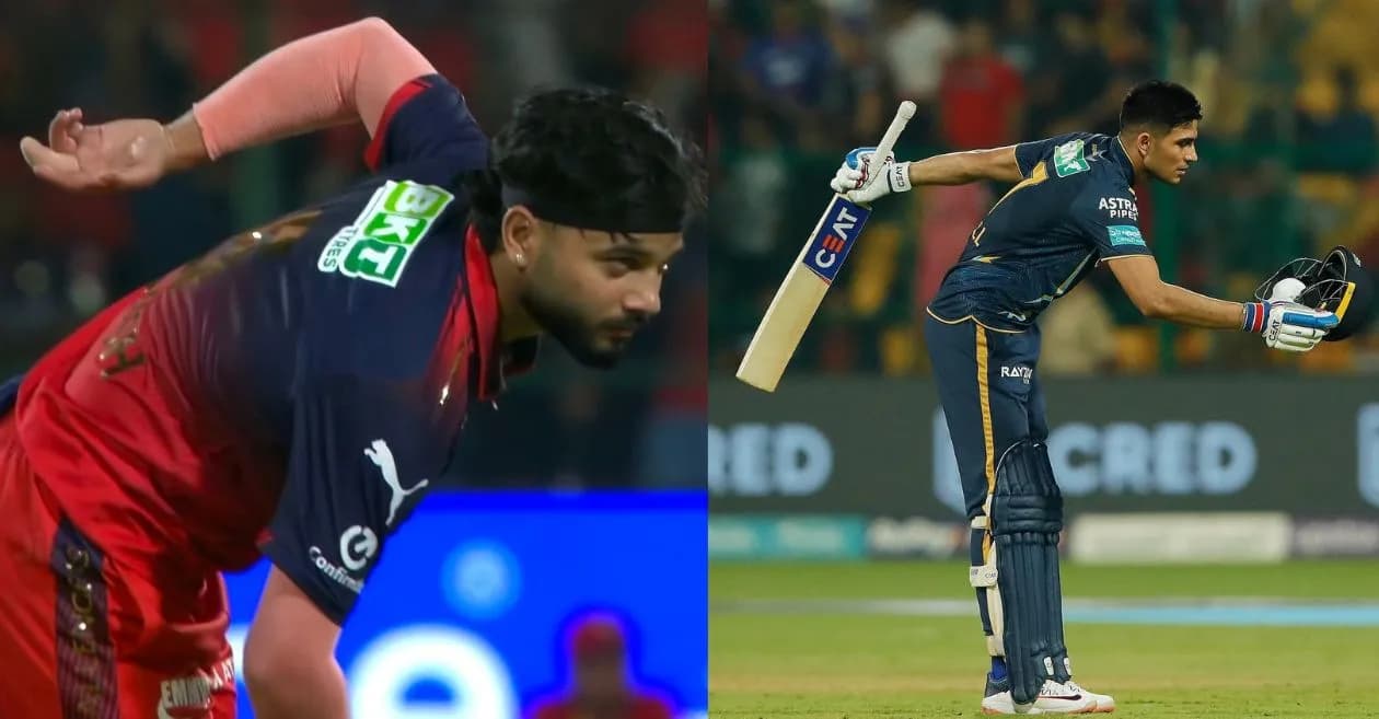IPL 2026 : Suyash Sharma gives a teasing send off to Shubman Gill during RCB vs GT clash