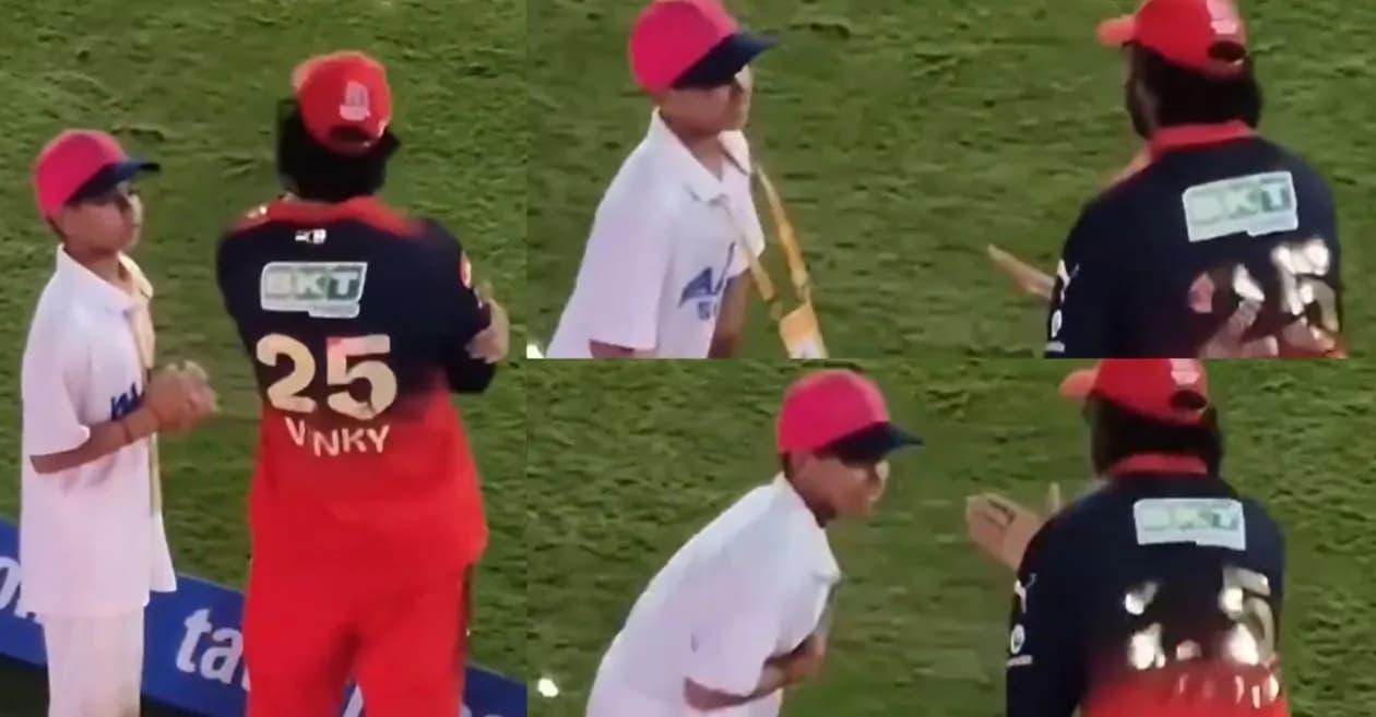 IPL 2026 : Venkatesh Iyer’s hilarious interaction with the ball boy during MI vs RCB game