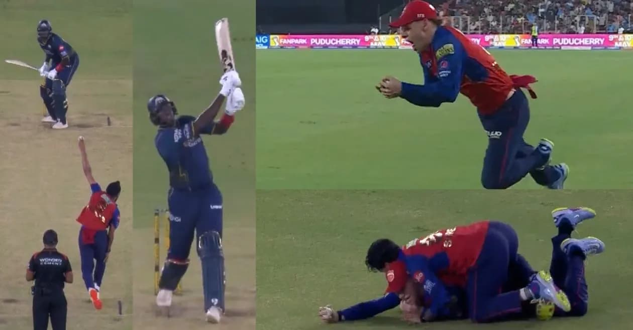 IPL 2026 : Cooper Connolly pulls off a gravity-defying diving catch to send Jason Holder packing in GT vs PBKS encounter