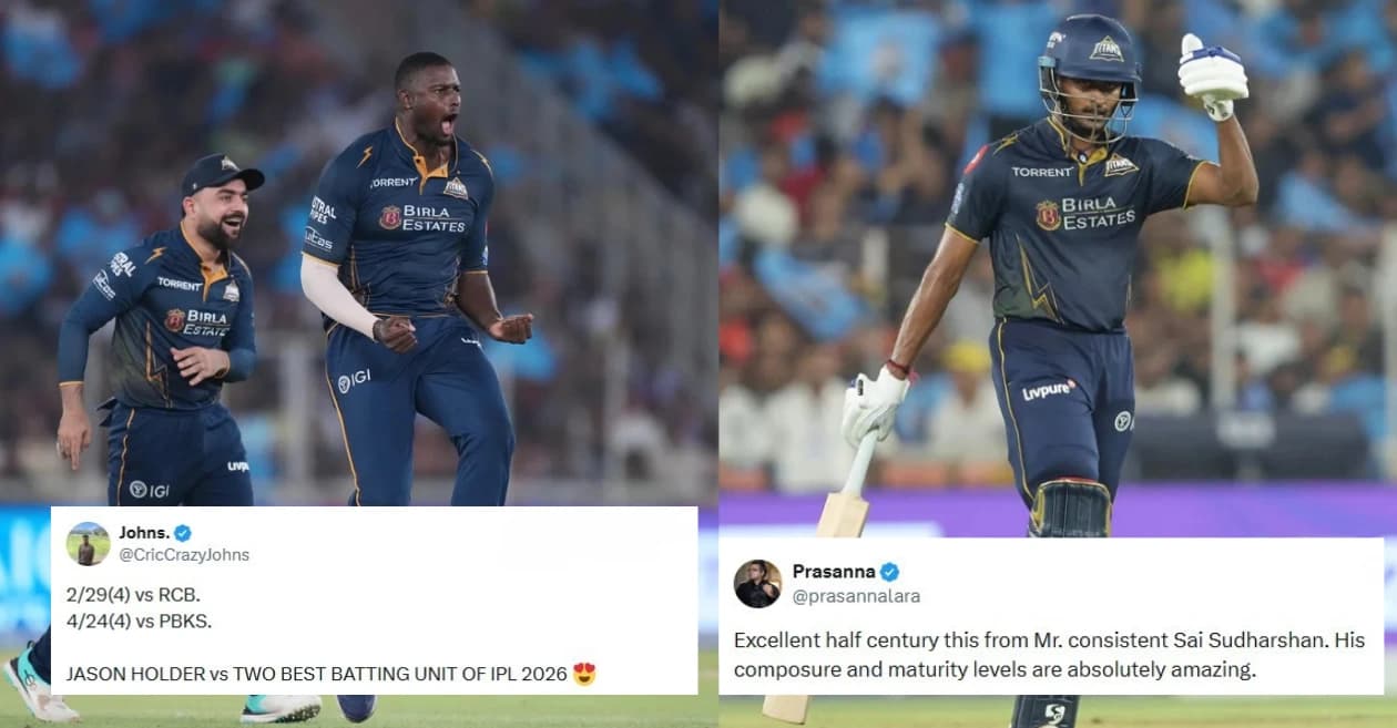 Fans go wild as Jason Holder’s 4-wicket haul and Sai Sudharsan’s resilient knock takes GT home against PBKS in IPL 2026