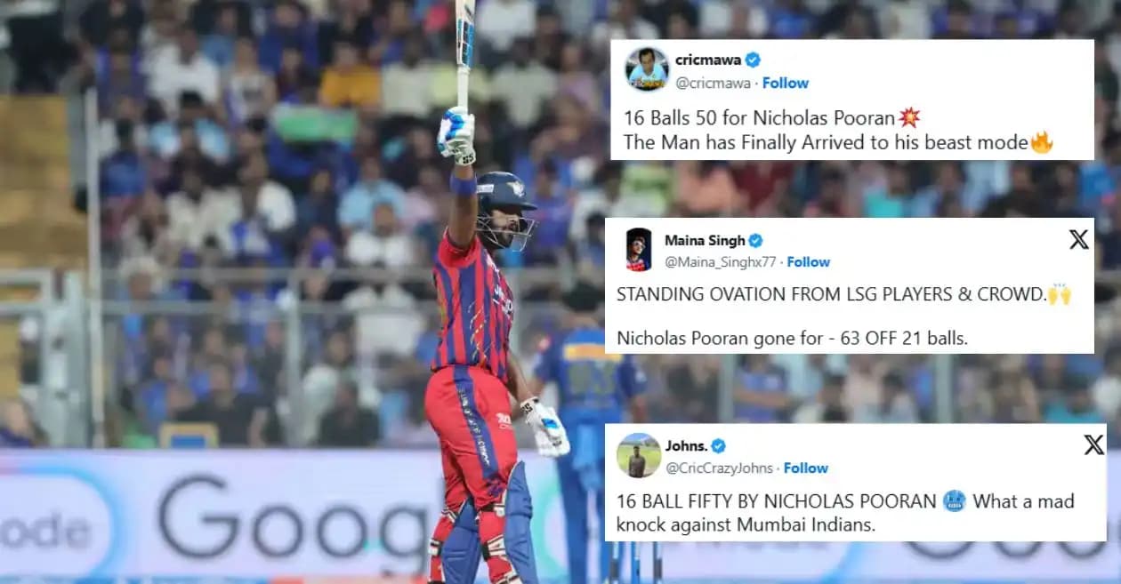 Fans go wild as Nicholas Pooran returns to form in grand style with 16-ball fifty in MI vs LSG IPL 2026 clash