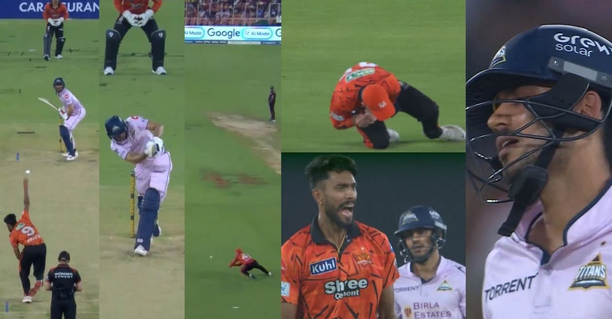IPL 2026 : Heinrich Klaasen’s sharp low grab removes Shubman Gill during GT vs SRH match