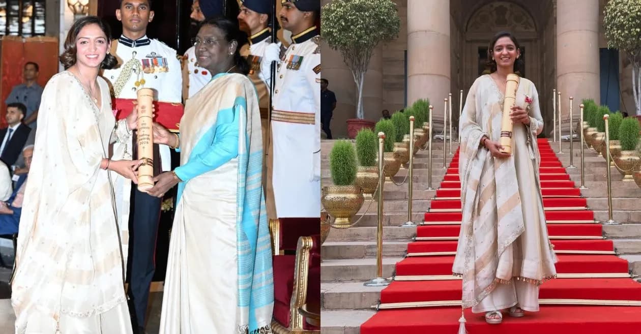 WATCH: India Women’s captain Harmanpreet Kaur receives prestigious Padma Shri from President Droupadi Murmu