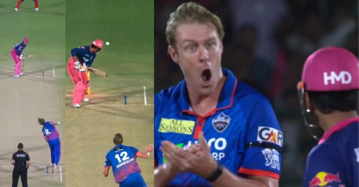 IPL 2026 : Kyle Jamieson’s toe crushing yorker sends Vaibhav Suryavanshi packing during RR vs DC encounter