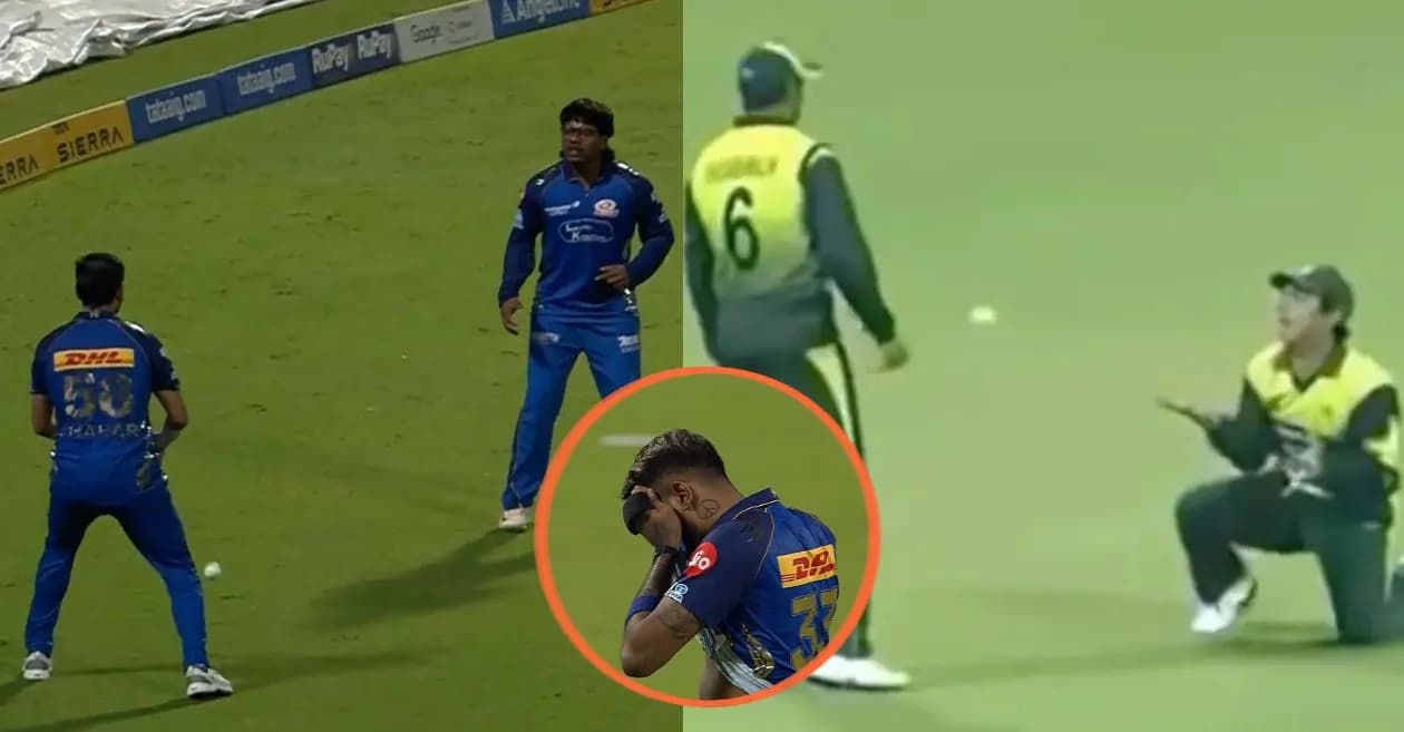 IPL 2026 : MI duo Deepak Chahar and Robin Minz channel Ajmal-Malik meme with comical dropped catch vs KKR