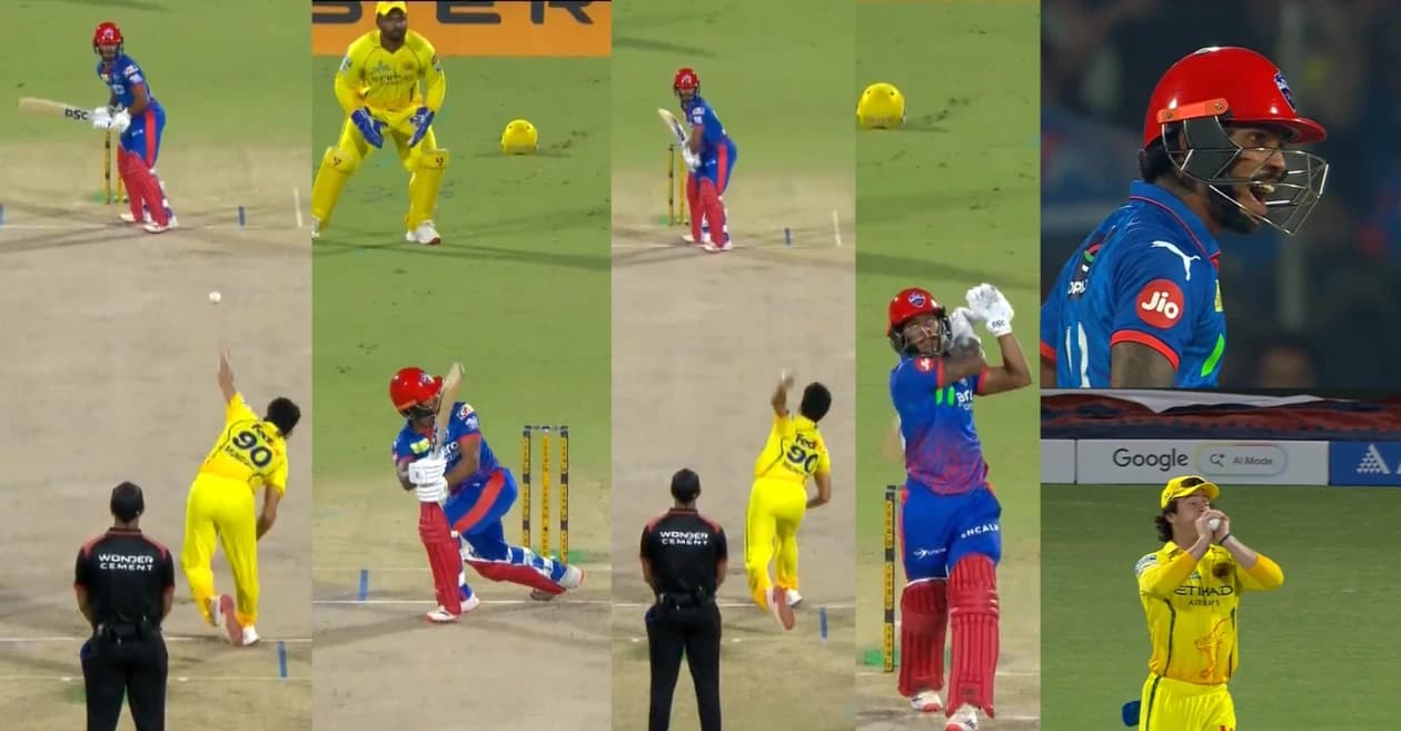 IPL 2026 : Mukesh Choudhary strikes back to remove Pathum Nissanka right after conceding a six during DC vs CSK
