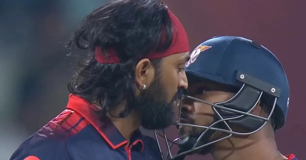 WATCH: Nicholas Pooran grabs Krunal Pandya’s collar after LSG vs RCB match in IPL 2026