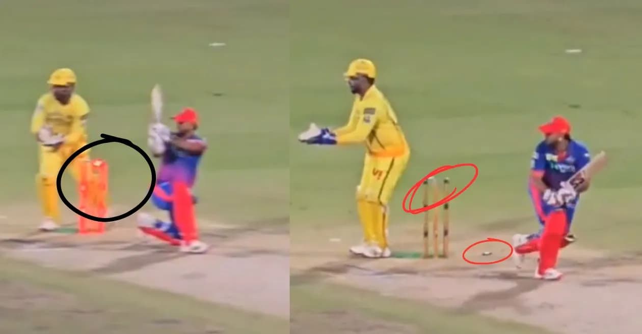 IPL 2026 : Nitish Rana falls to a ‘wind-assisted’ bizarre dismissal in DC vs CSK encounter