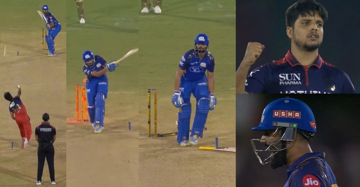 IPL 2026 : Rasikh Salam rattles Naman Dhir’s stumps with a peach in the RCB vs MI showdown