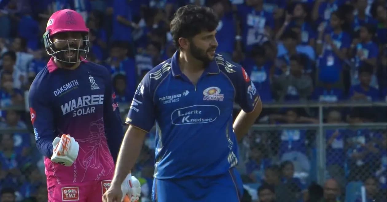IPL 2026 : Ravindra Jadeja hits back at Shardul Thakur with cheeky celebration during MI vs RR clash