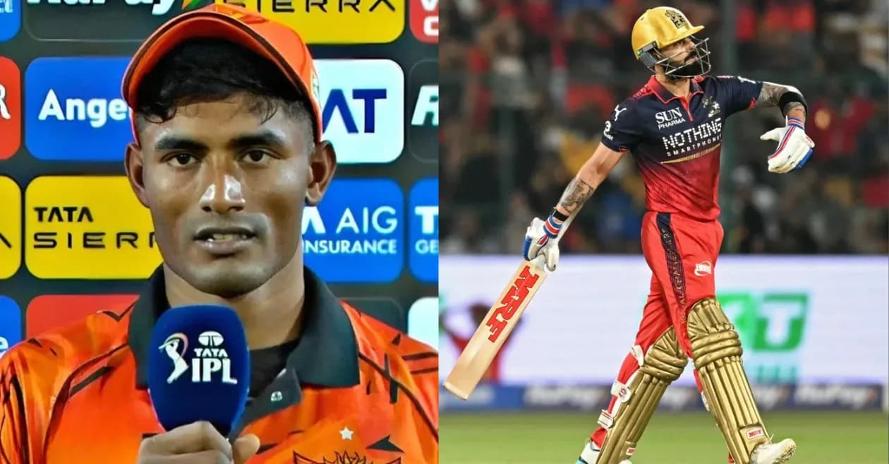 IPL 2026 : Sakib Hussain reacts after dismissing Virat Kohli in SRH vs RCB game