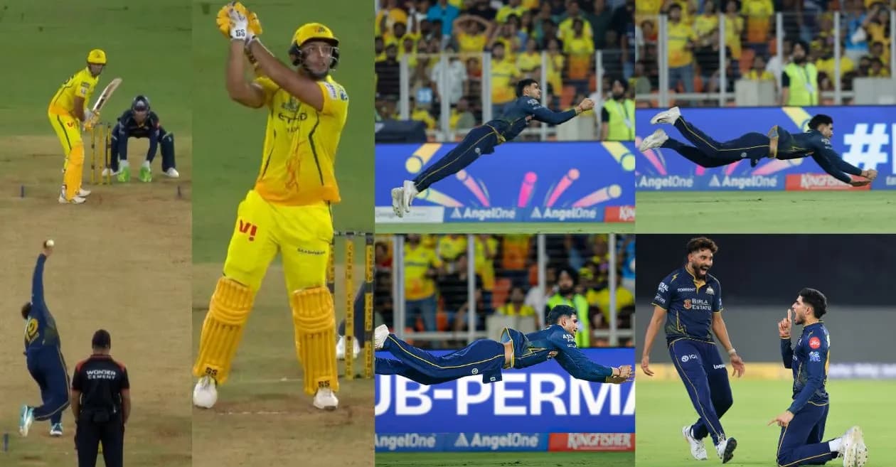 IPL 2026 : Shubman Gill pulls off a gravity-defying stunner to send Shivam Dube packing in GT vs CSK clash