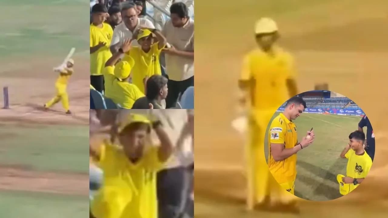 WATCH: Arjun Tendulkar’s massive six hits a young spectator in the stands during T20 Mumbai League 2026 clash