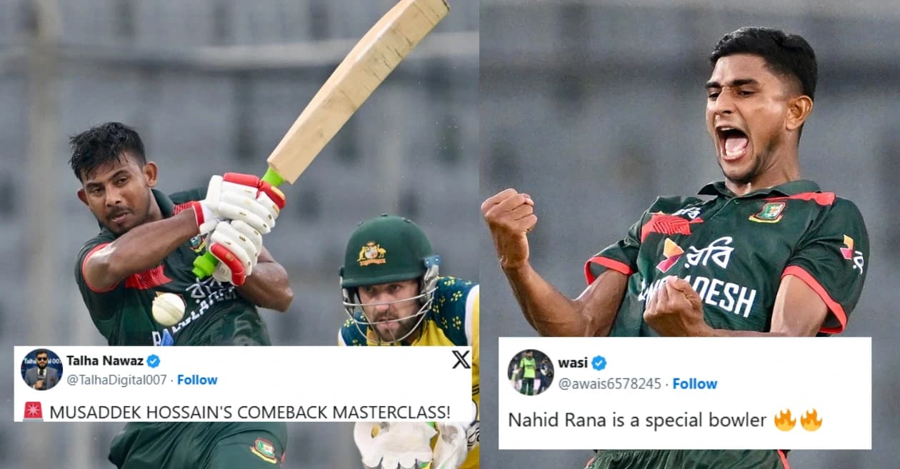 Fans erupt as Mosaddek Hossain and Nahid Rana steer Bangladesh to historic win over Australia in the first ODI