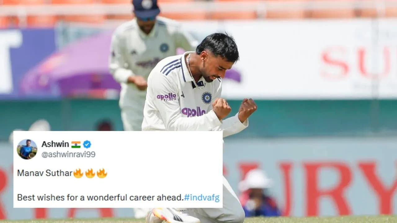 Fans go wild as Manav Suthar strikes a six-wicket haul on debut against Afghanistan on Day 3 of Mullanpur Test