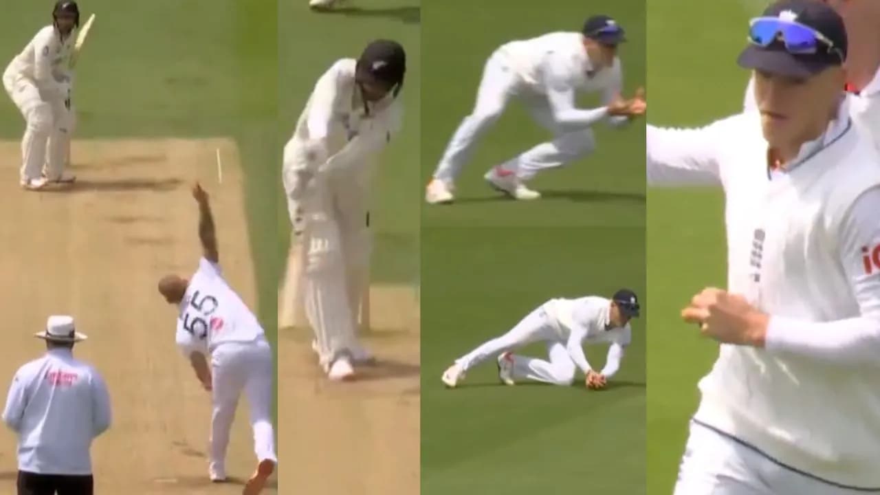 ENG vs NZ : Jacob Bethell grabs a spectacular catch to dismiss Devon Conway in Lord’s Test