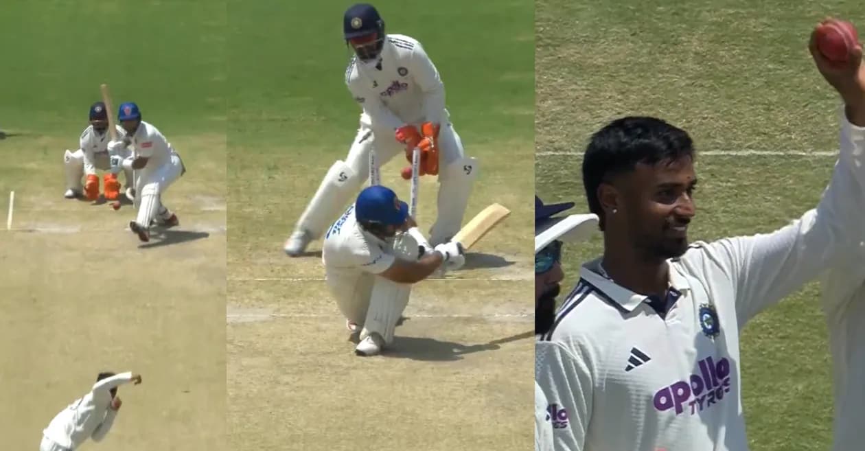 WATCH: Manav Suthar traps Rahmat Shah to complete five-wicket haul on Test debut – IND vs AFG