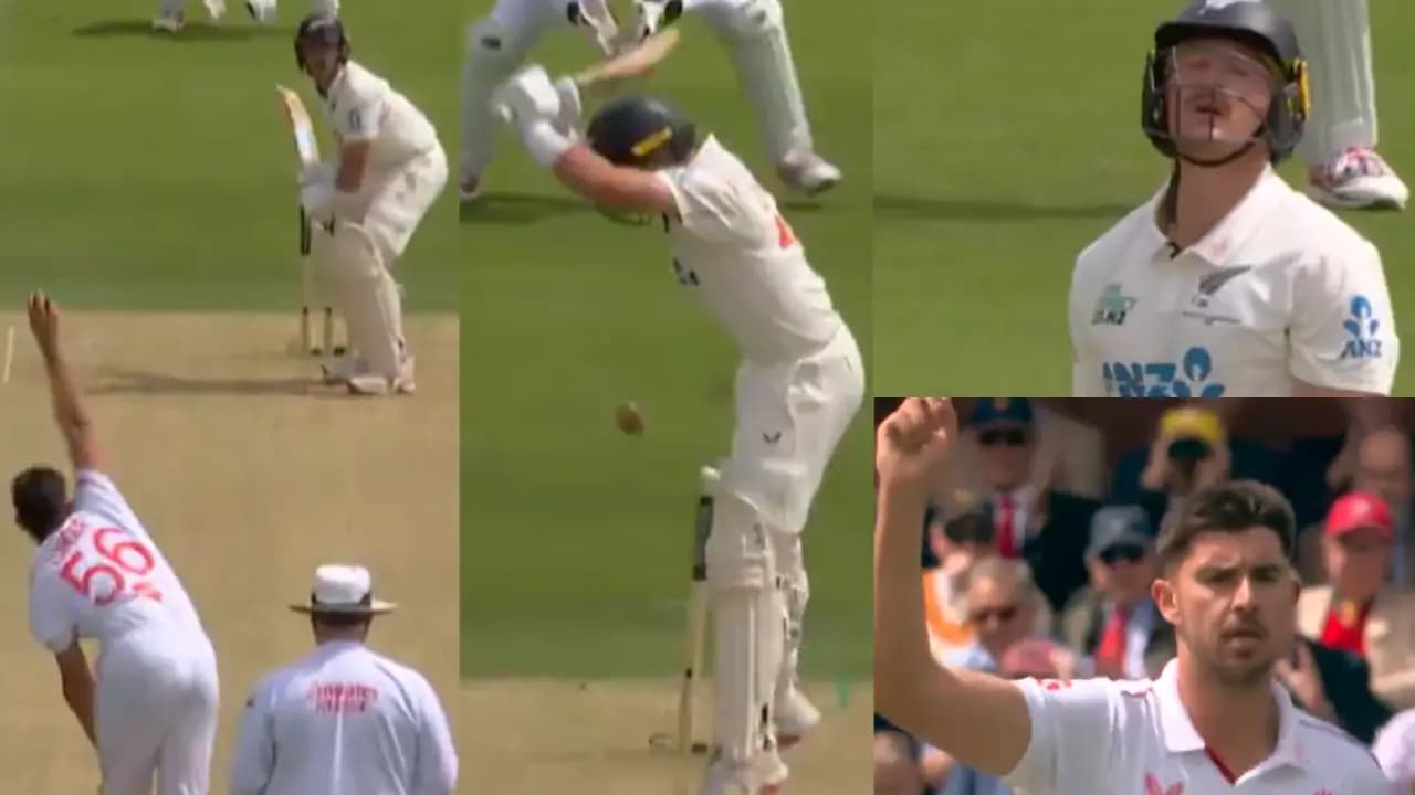 ENG vs NZ : Nathan Smith’s stumps sent flying by Josh Tongue’s brilliant in-swinging delivery on Day 2 of Lord’s Test
