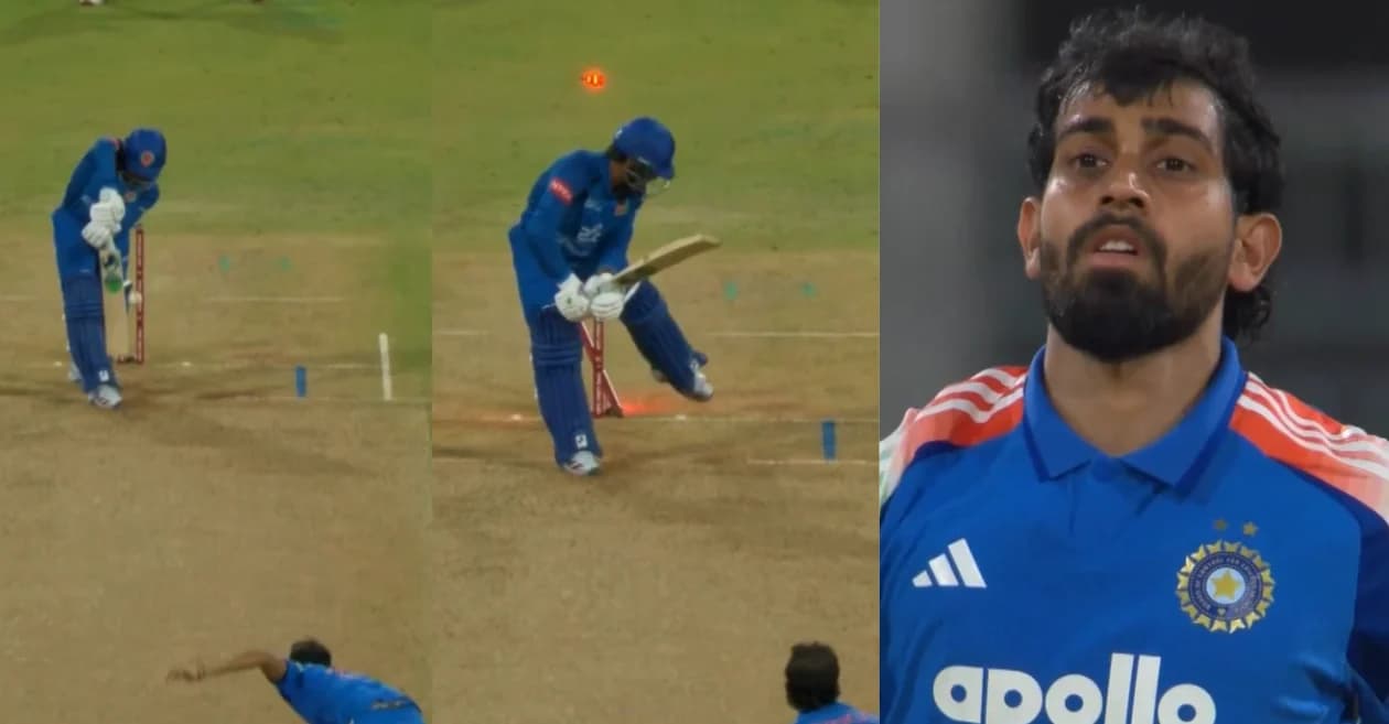 IND vs AFG : Prince Yadav castles Nangeyalia Kharoti to claim his maiden ODI wicket in Lucknow