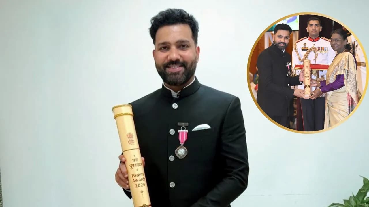 Rohit Sharma expresses heartfelt gratitude after receiving the Padma Shri on social media