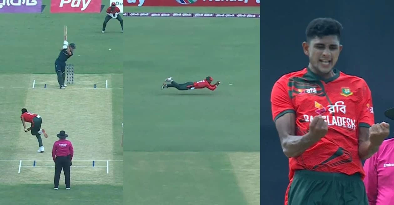 WATCH: Saif Hassan plucks a stunning catch to dismiss Cooper Connolly in BAN vs AUS 2nd T20I