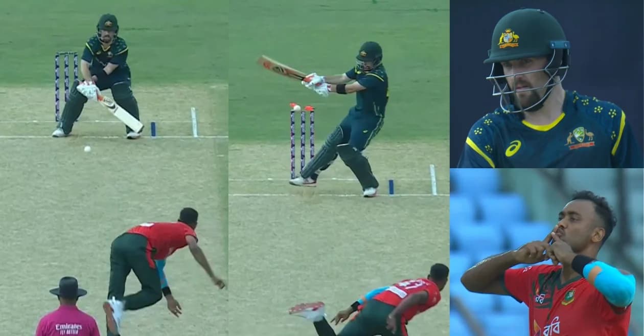 BAN vs AUS : Shoriful Islam castles Josh Inglis with a beauty during 1st T20I