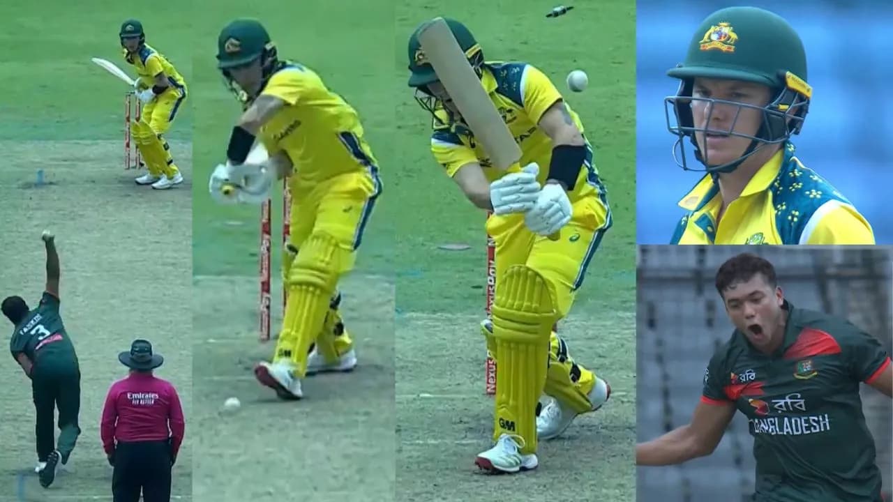BAN vs AUS : Taskin Ahmed gets rid off Adam Zampa with an absolute jaffa during 2nd ODI