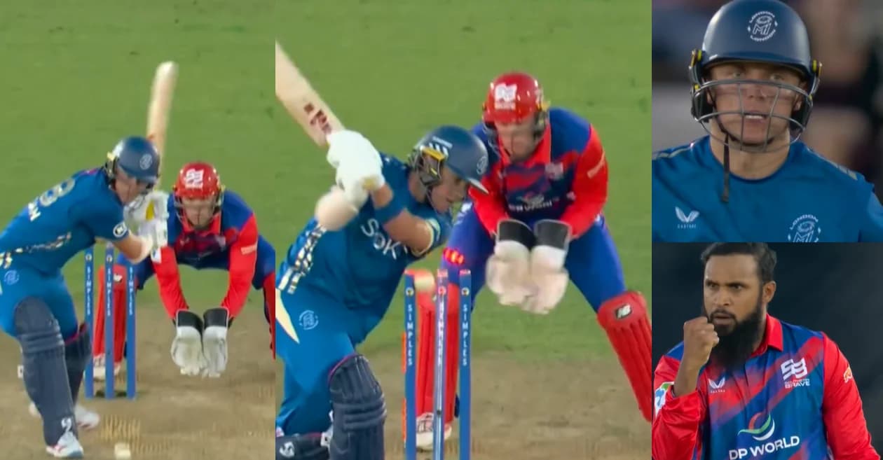 WATCH: Adil Rashid castles Sam Curran with a beauty as MIL edge past SOB in The Hundred Men’s 2026