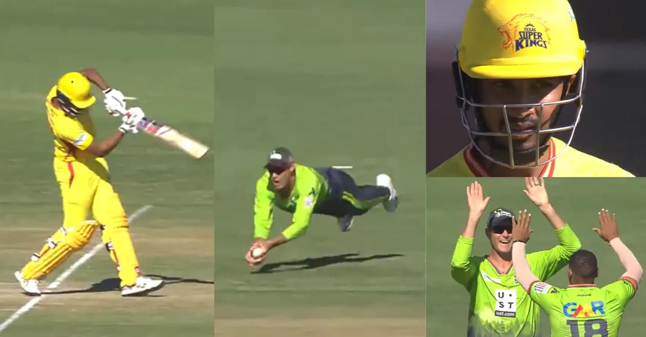 MLC 2026 : Cameron Gannon grabs sensational diving catch to dismiss Saiteja Mukkamalla in TSK vs SO clash