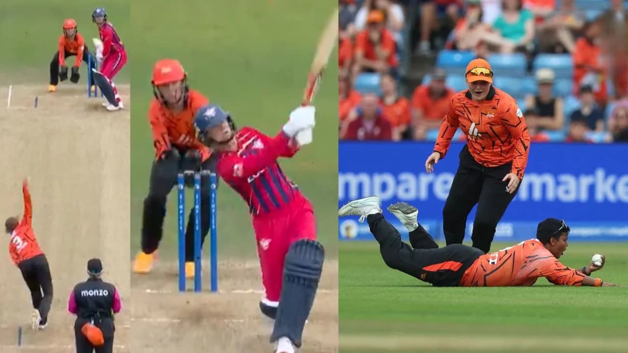 WATCH: Deepti Sharma takes a stunning flying catch to dismiss Paige Scholfield as MSG-W beat SRL-W to stay unbeaten in The Hundred Women’s 2026