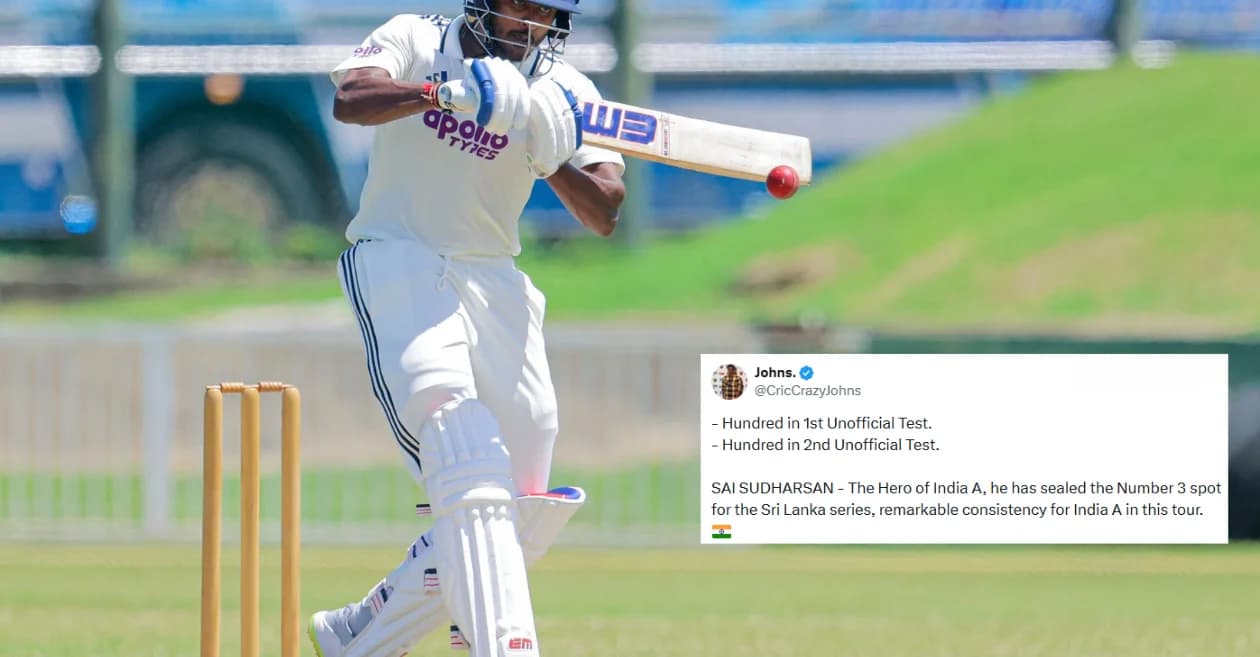 Fans react as Sai Sudharsan smashes magnificent century for India A against Sri Lanka A in 2nd Unofficial Test