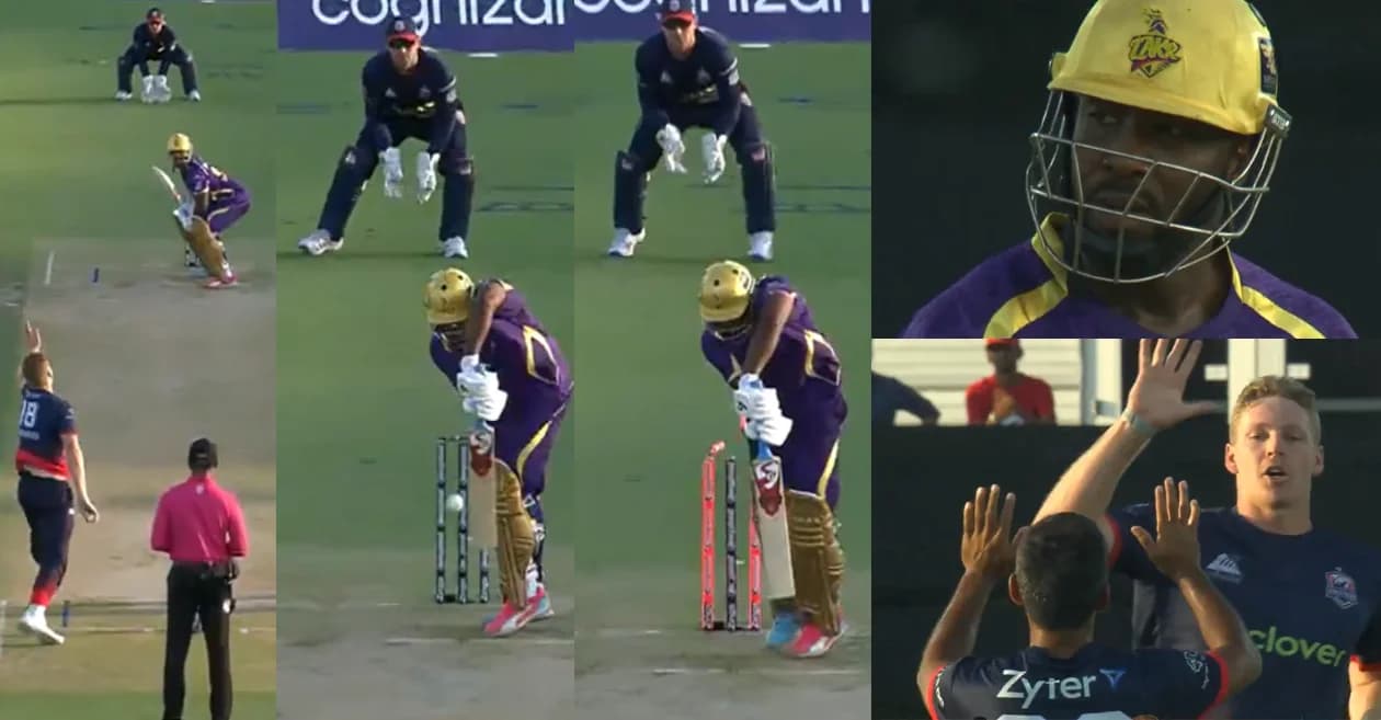 MLC 2026 : Jack Edwards castles Andre Russell with an absolute beauty during WF vs LAKR clash