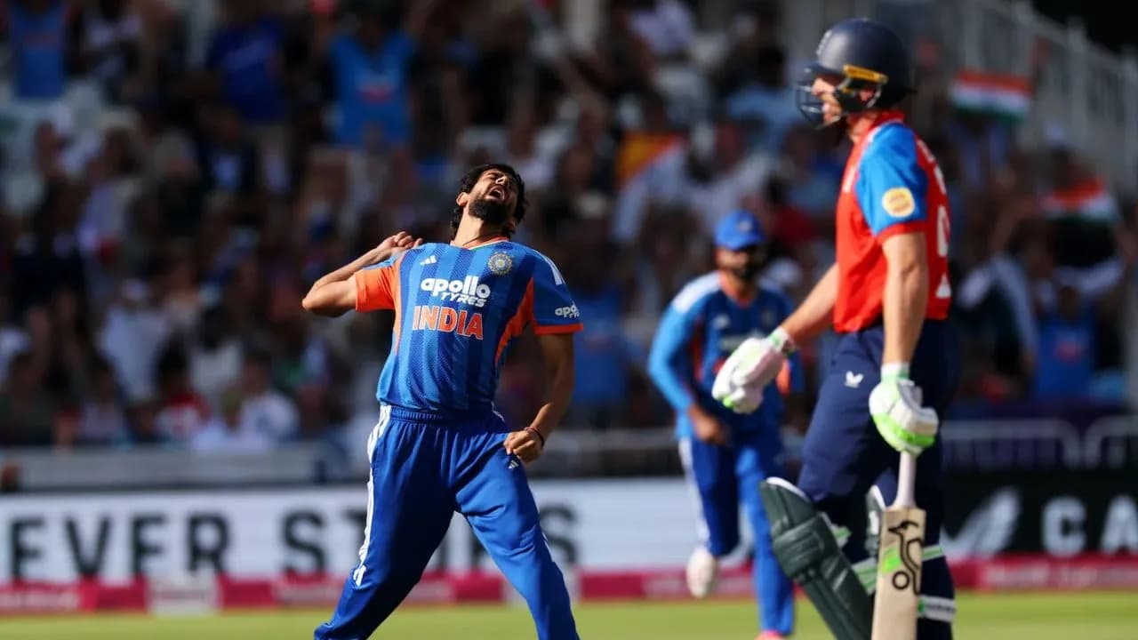 ENG vs IND : Prince Yadav’s pinpoint yorker cleans up Jos Buttler in the third T20I