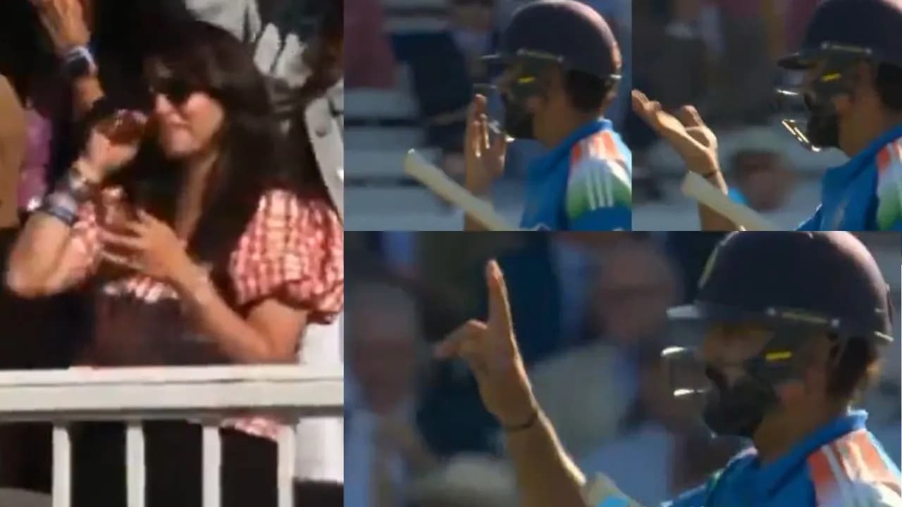 ENG vs IND : Rohit Sharma blows a flying kiss to wife Ritika after his electrifying century at Lord’s in the final ODI