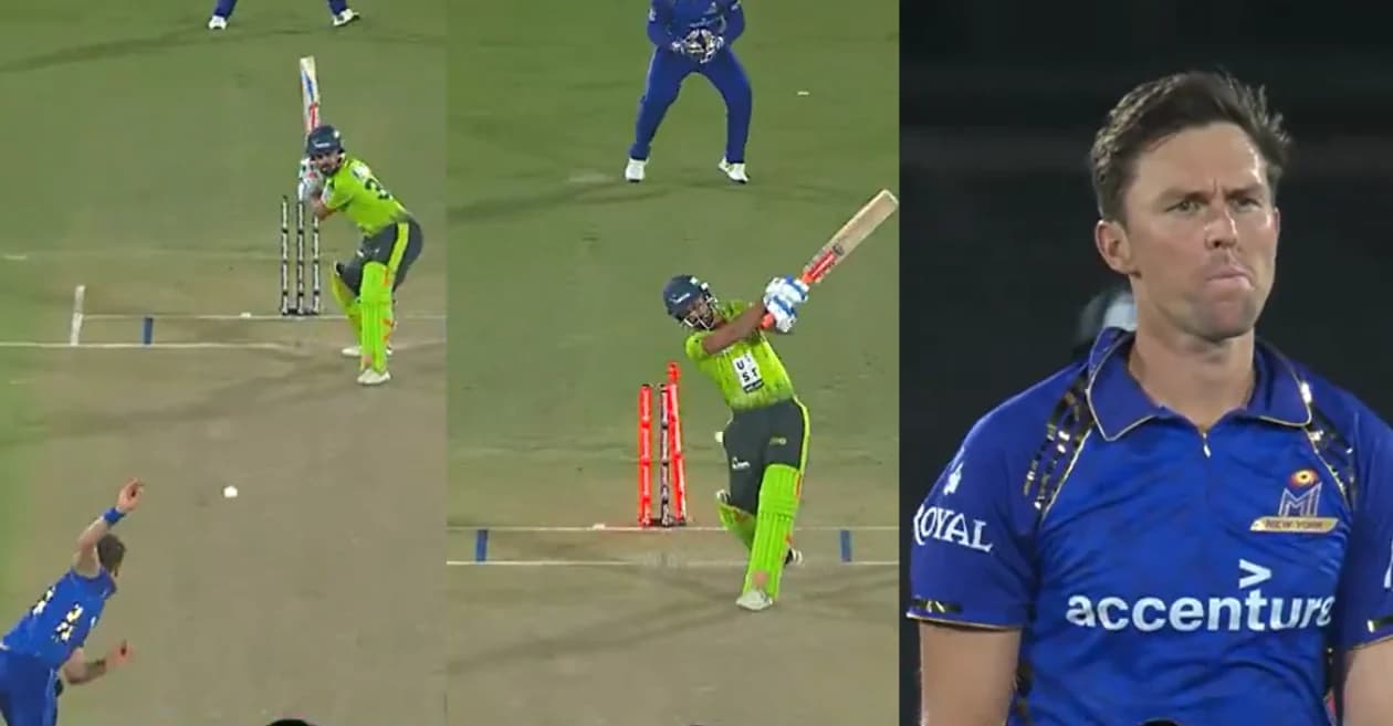 MLC 2026 : Trent Boult produces a ripper to clean up Shayan Jahangir during MINY vs SO clash