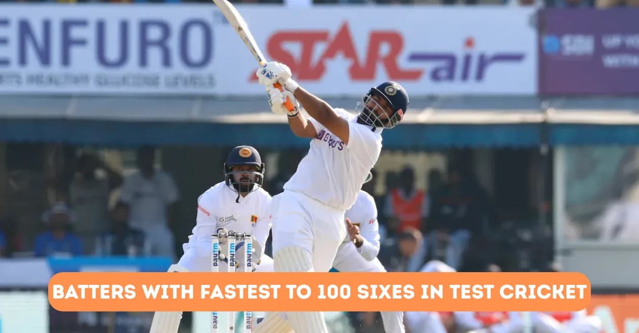 Batters with fastest to 100 sixes in Test cricket ft. Rishabh Pant