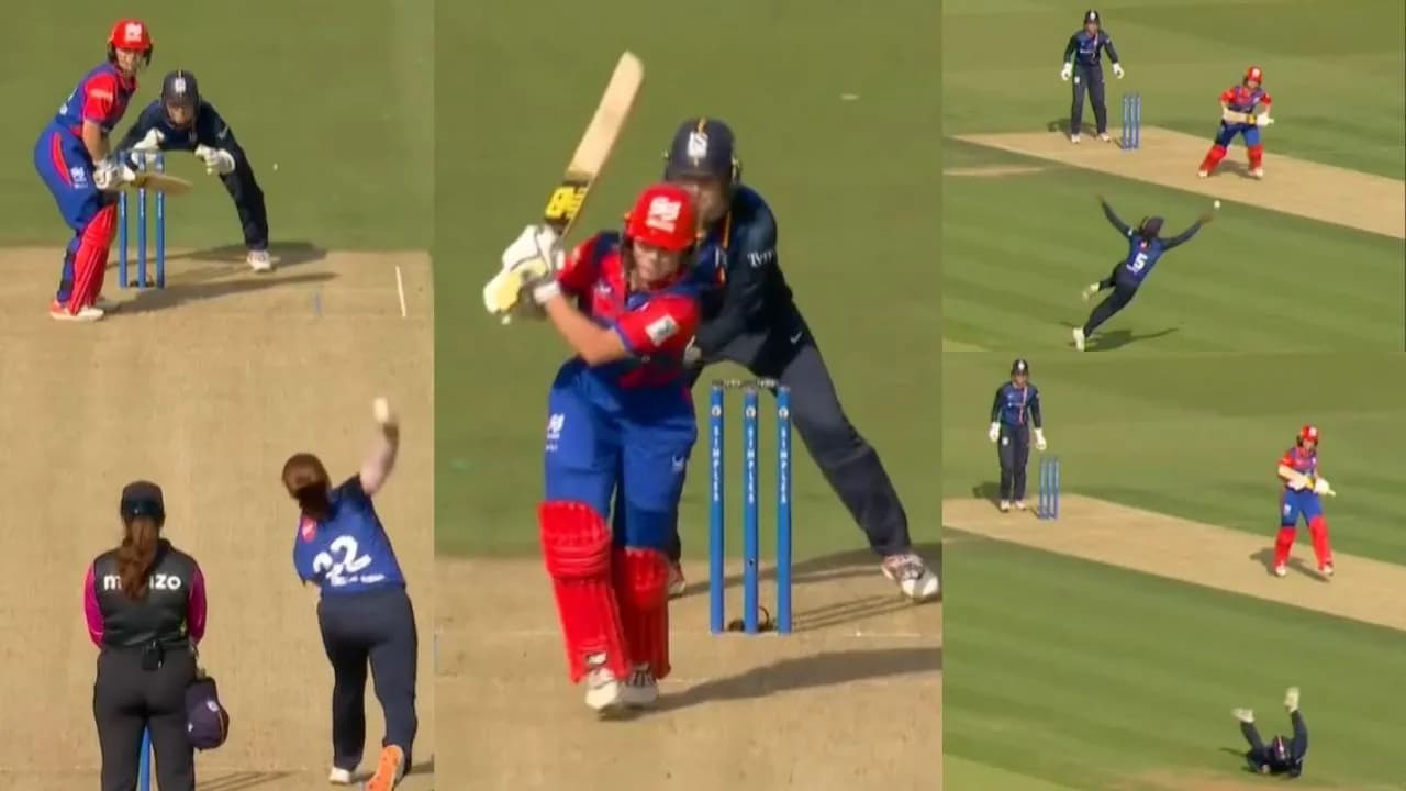 WATCH: Deandra Dottin takes a gravity-defying catch to dismiss Sophie Molineux as SB-W cruise past LS-W in The Hundred Women’s 2026