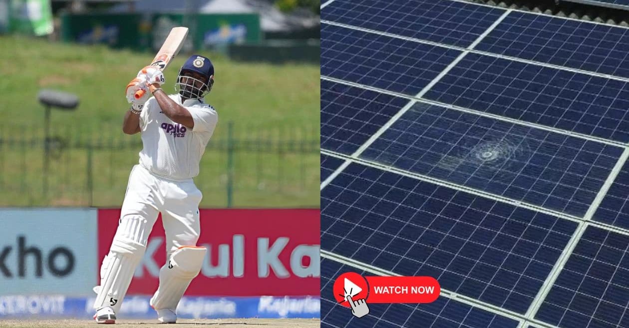 WATCH: Rishabh Pant breaks solar panel with a monstrous six on Day 2 of Colombo Test – SL vs IND