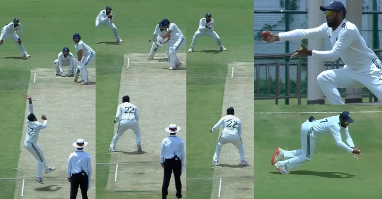 WATCH: Smaran Ravichandran pulls off stunning reflex catch to dismiss Abdul Samad in Duleep Trophy 2026